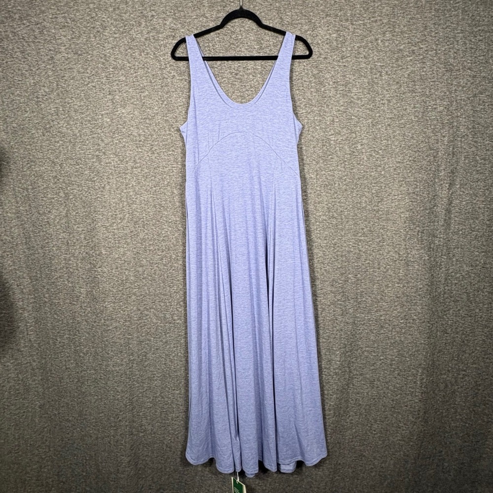 Halara Blue Heathered V-Neck Sleeveless Athleisure Maxi Dress Size Large